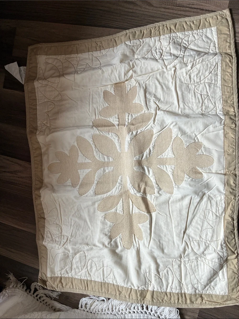 Pair Of Martha Stewart Courtyard Tile Standard Shams- Cream & Beige